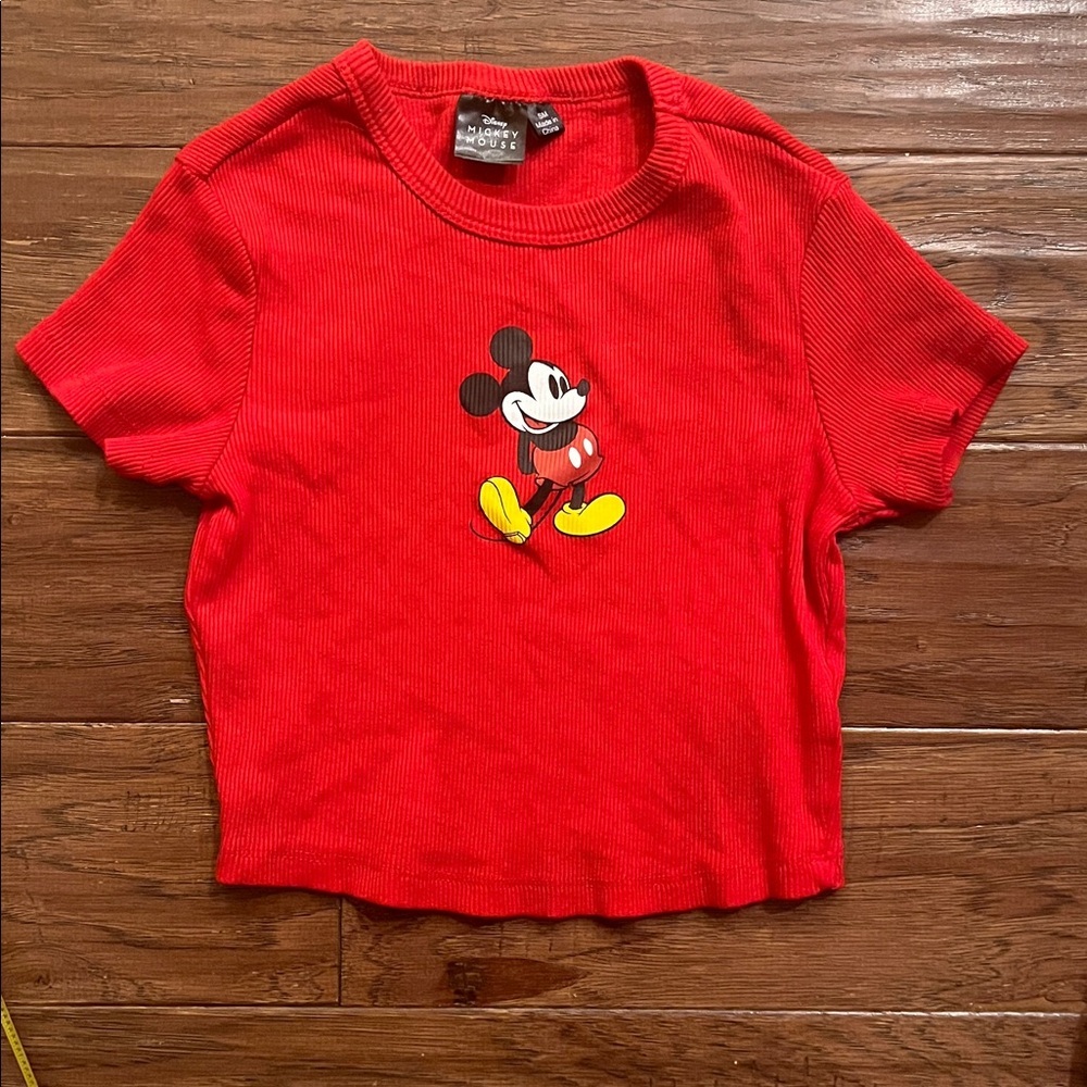 Disney Girl’s Red Mickey Mouse Shirt Sleeve T-Shirt Size S